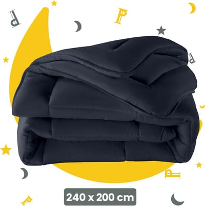 Sleep Comfy - Deluxe 2-in-1 Dekbed - 240x200 cm - Navy - Dekbed zonder overtrek - Ademend & Anti Allergie - All Year Dekbed - Stijl, Comfort en Innovatie voor Elke Nacht - Zomerdekbed & Winterdekbed
