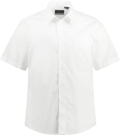 JP 1880 - Heren - Overhemd business halve mouw variabele kraag EasyCare - Sneeuwwit - Maat 3XL