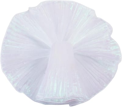 5 Yards Ruche Geplooide Chiffon Trim Iriserende Stof Lint Organza Sheer Golvende Kant Trim voor DIY Ambachten Applique Jurk Kleding Bruiloft Decor 150mm Wit