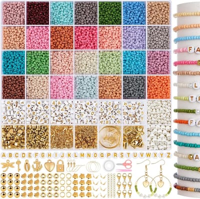 Famanu – Morandi glaskralen 3 mm – 28 kleuren kralen om te rijgen – DIY armband kit voor feestdagen