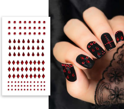 Fiestas Guirca - Rode nagelstickers - 1 sheet - 9 x 6 cm