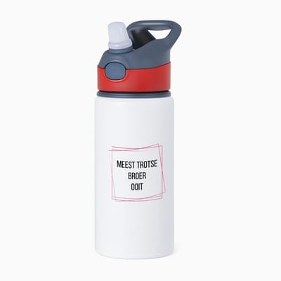 Hacebo® - meest trotse broer ooit waterfles met rietje rood - Broer - trotse broer - verjaardagscadeau - verjaardag - cadeau - cadeautje voor broer - broer artikelen - kado - geschenk - gift - water fles - 650ML