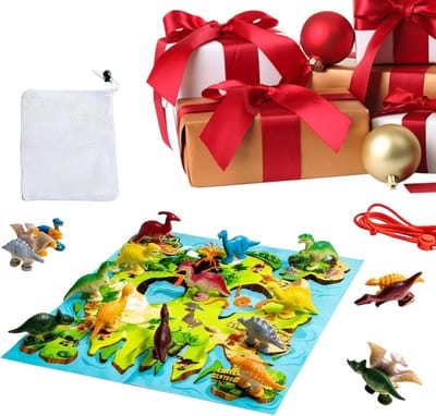 Magnetisch Schaakspel - Draagbaar Puzzelspel - Strategisch Spel - Dinosaurus Thema - 25.5x22.5cm - Meerdere kleuren
