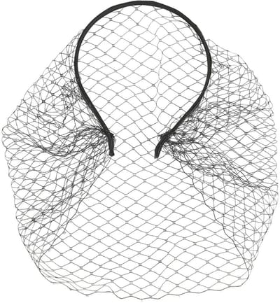 JHUBERS- Fascinator Dames - Zwarte Sluier - Haarrijf - Vintage Hoofddeksel - Bruiloft/Cocktail - Lichtgewicht en Duurzaam