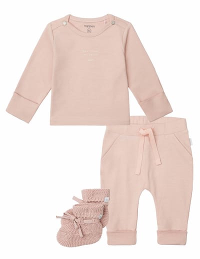 Noppies - Kledingset - 3 delig - Broek Naupli Rose Smoke - Shirt Neisse - Slofjes Nelson - Maat 44