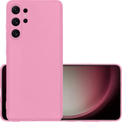 Hoesje - Geschikt voor Samsung Galaxy S23 Ultra - Sterk & Shockproof - Hoes Cover - Siliconen Case - Lichtroze