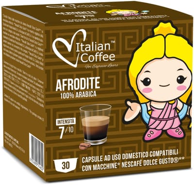 Italian Coffee Espresso Afrodite capsules XL Pack – 100% Arabica – Compatibel met Nescafé Dolce Gusto – 30 capsules