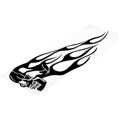 2 Stuks Universele Motorfiets Benzinetank Schedel Vlammen Badge Sticker Decals