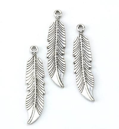 12419-1914 Metal Charms. Leaves. Platinum