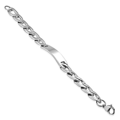 Montebello Armband Brik - 316L Staal - Naamplaatje - Graveer - 50x12mm - 21cm