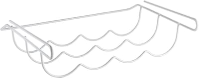 Metaltex - Flessenhouder voor de (koel)kast - 4 flessen van 1,5 liter - Koelkastorganizer - Zonder boren - Wit - 41x33x12 cm