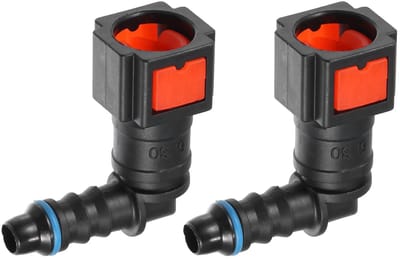 Dailygoods- Snelkoppeling 90 Graden - Brandstofleiding 1/4 Inch - Kunststof - 2 Stuks - Duurzaam - Corrosiebestendig - Brandstofkoppeling