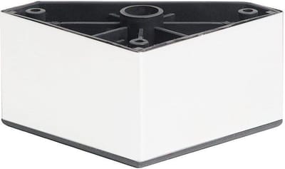 Meubelpoot wit vierkant 8 bij 8 cm en hoogte 5 cm van kunststof - Set van 4 stuks