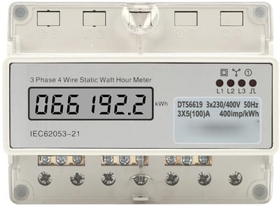 Energie Meter - Stroommeter LCD - Driefase Meten - Geleiderail Montage - AC 400V