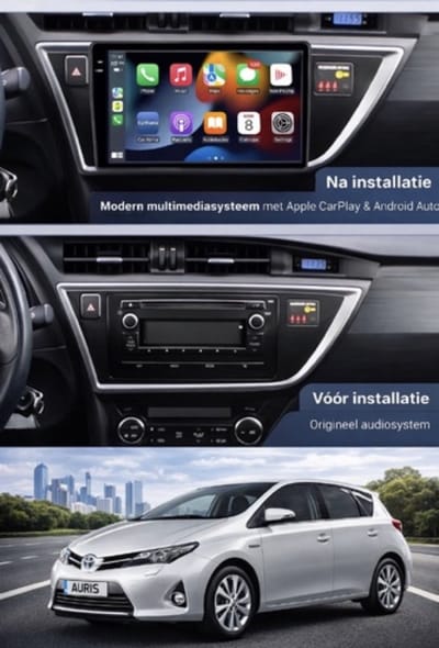 ADIVOX T1 9 inch geschikt voor Toyota Auris Hybrid 2013-2016 Android 15 CarPlay/Auto/Wifi/RDS/DSP/DAB+