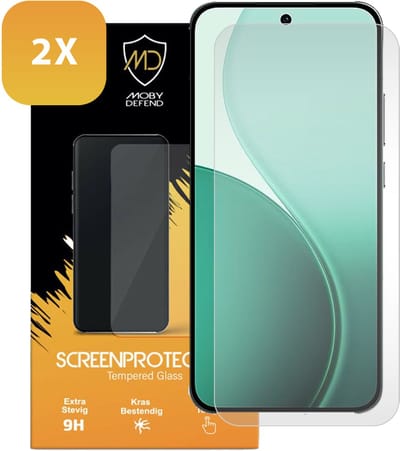 2-Pack MobyDefend Screenprotectors - Geschikt voor Oppo Reno14 - Case-Friendly Screensavers - Gehard Glas