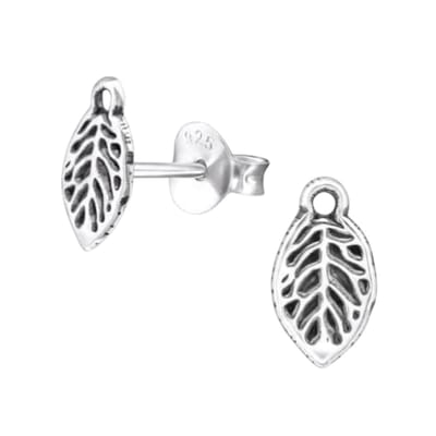 Aramat Jewels | Oorbellen | Zilveren Blaadje Oorbellen Antieklook – 9x5mm | | | |5mm | Zilver | Kinderen, Volwassenen | Verkleurd niet