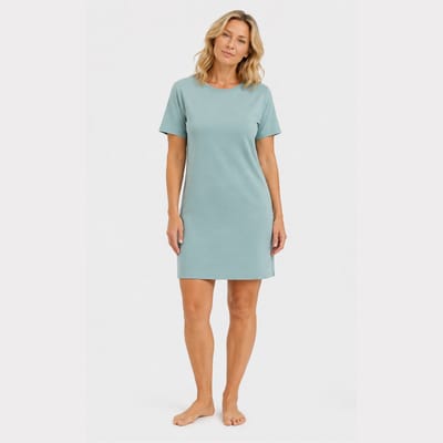 Bamboo Basics Nachthemd Dames Korte Mouw Nora - Bamboe Nachtjapont Dames - [Groen] Pyjama - Maat S - Pyjama Dames Volwassenen