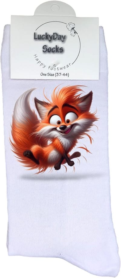 Vos - Opkikker - Verjaardag cadeau - Grappige sokken - Leuke sokken - Hem haar sokken - Vrolijke sokken - Valentijn Cadeau - Moederdag - Vaderdag - Natuur - Dier - Grappig cadeau - Kerst sokken - Sint cadeau - Socks maken Happy - 37-44