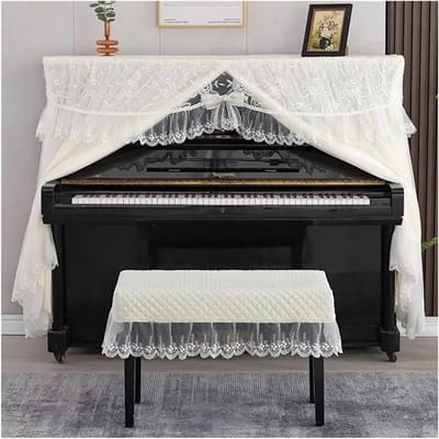Pianohoes - Pianodeel - Bescherming tegen stof - All-inclusive ontwerp - 150x34x120cm - Wit