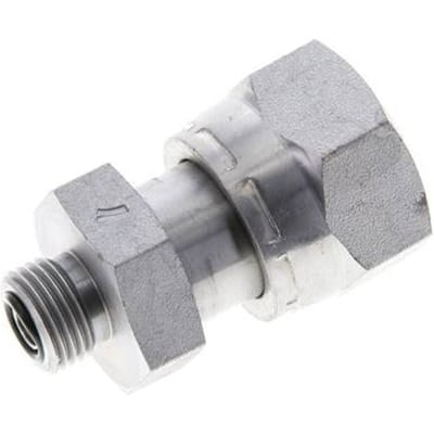 UN 1-3/16''-12 x UN 11/16''-16 M/F Verzinkt Stalen Neusstuk ORFS 400 Bar - Hydrauliek - FL2S-MF-EZ-103U-011U-O
