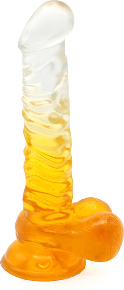 Kiotos Cox Color - Gekleurde Dildo 04 - 22,5 x 4 cm - Transparant/Geel