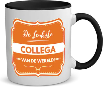 Akyol - de leukste collega koffiemok - theemok - zwart - Collega - beste collega - werk - afscheidscadeau - verjaardagscadeau - kado - 350 ML inhoud