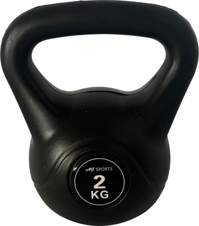 AJ-Sports Kettlebell - PVC 2 kg - Kettlebell - Gewichten - Krachttraining - Zwart - Fitness - Geschikt voor Crossfit & Fitness