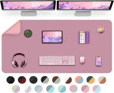 Grote Dubbelzijdige Bureau Mat, Waterdicht, Eenvoudig Schoon te Maken, Multifunctioneel voor Kantoor en Thuis - Paars en Roze, 120cm x 60cm, Ideaal voor Bescherming en Decoratie