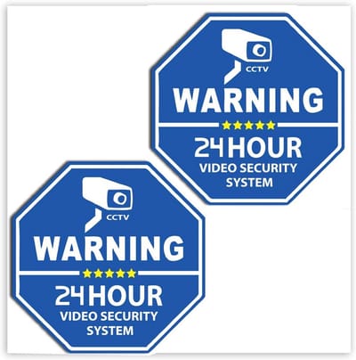 Set van 2 Vinylstickers voor Veiligheidscamera Decoratie - Waterdicht en UV-bestendig