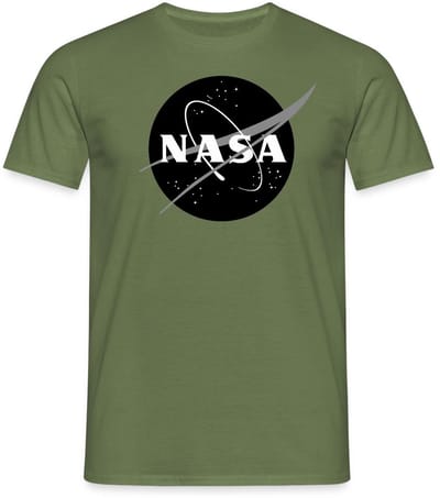 NASA zwart-wit klassiek logo T-Shirt Heren