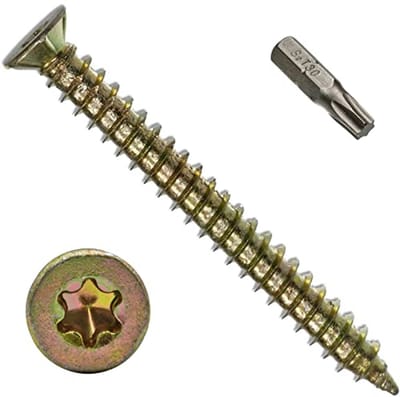 Betonnen frame bevestigingsschroeven 7,5 Ø x 100mm - Perfect voor raam en deur - Inclusief gratis TORX 30 bits