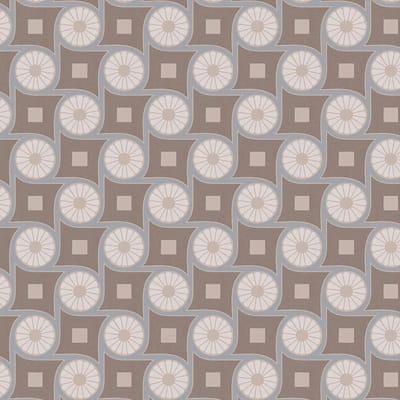 Retro behang Profhome 390603-GU vliesbehang glad met geometrische vormen mat olijf crèmewit grijsblauw beige 5,33 m2