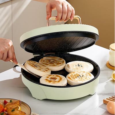 Elektrische pannenkoekenpan - Bakplaat multicooker - Snelle maaltijden thuis - Dubbelzijdige verwarming - 1100 Watt