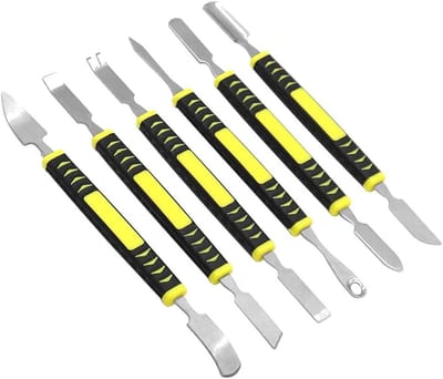 Set van 6 Metalen Heftangen - Dubbelzijdige Demontagetools voor iPad, Laptops en Mobiele Telefoons, Ideaal voor Elektronica Reparatie en Onderhoud