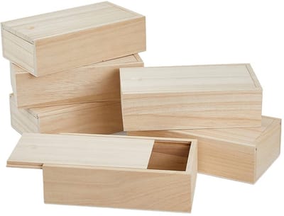 Dailygoody - Houten Opbergdoos - DIY Ambachten - Schuifdeksel - Natuurlijk - Sieraden Opbergdoos - Handige Organisatie - Geschikt voor Woondecoratie