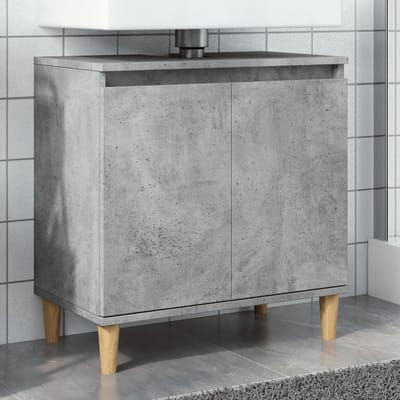 vidaXL - Wastafelkast - 58x33x60 - cm - bewerkt - hout - betongrijs