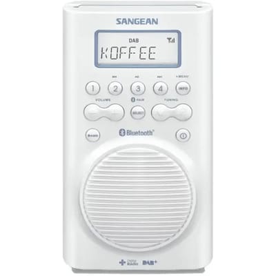Sangean H205 Badradio DAB+, VHF (FM) Bluetooth Waterdicht Wit