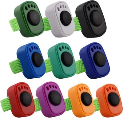 Huisdier Clicker - Trainingsclicker Hond - Huisdier Training - Vingerring Ontwerp - 3 x 2 x 13 cm - Wit