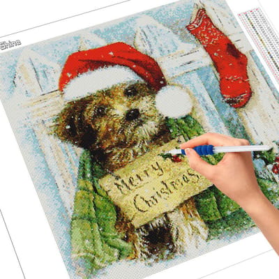 Diamant borduurwerk hond 5D DIY volledige boor diamant schilderij dieren kruissteek kerst Home decor cadeau Full Square 30x30CM