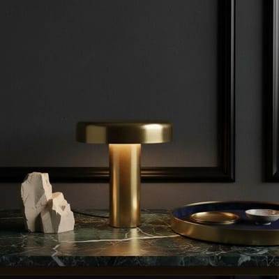 LUSENZ Arcene - Retro Tafellamp Goud Metaal 30 cm - Dressoir lamp - Gecoat metaal - E14 fitting - Met aan/uit-schakelaar