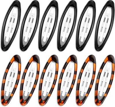 Ovale Haarspeldjes - Haarclips Schildpad - Kapsel Fixeren - Antislip Ontwerp - 12 stuks - Zwart