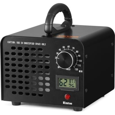 VEVOR Ozongenerator 24000 mg/u Ozonisator 100W Luchtreiniger 300㎡ Ozonapparaat Gebouwrenovatie 0-120 Minuten Timer Deodorant Ozongenerator Vochtigheidsweergave Intelligente Bewaking van het Binnenklimaat