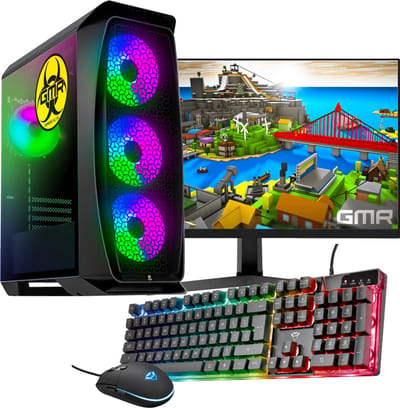 Complete Ryzen 5 Budget 6-Core Game PC Setup met 24" Gaming Monitor, Toetsenbord & Muis - 500GB SSD - 16GB RAM - Win 11 Proffesional