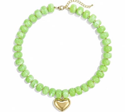 Boho green ketting hartje