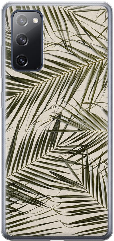 Leuke Telefoonhoesjes - Hoesje geschikt voor Samsung Galaxy S20 FE - Palmbladeren - Soft case - TPU - Planten - Groen