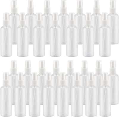 30 Stuks 100ml Heldere Plastic Sprayflessen, Transparante Sprayflessen met Doppen voor Reiniging en Reizen, Herbruikbare Flessen voor Thuisgebruik