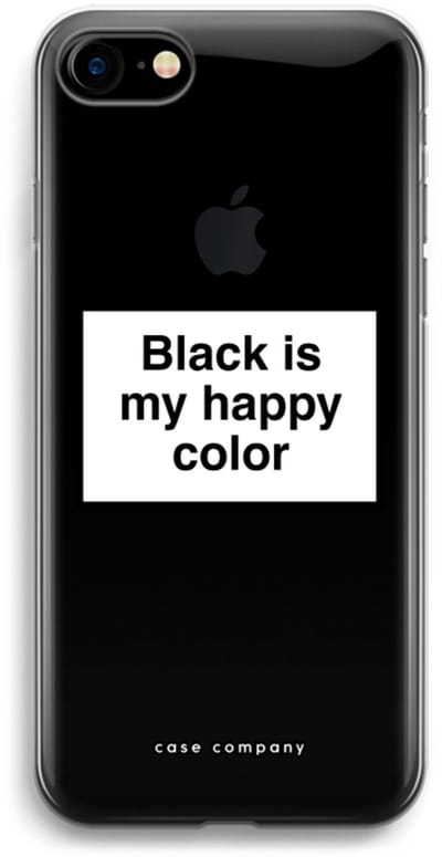 Case Company® - Hoesje geschikt voor iPhone 7 hoesje - Black is my happy color - Soft Cover Telefoonhoesje - Bescherming aan alle Kanten en Schermrand