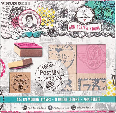 Wooden stamp set ABM Signature collection - Rubber stamps nr. 595