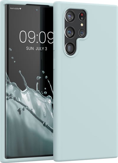 kwmobile telefoonhoesje geschikt voor Samsung Galaxy S22 Ultra - Hoesje met siliconen coating - Smartphone case in cool mint